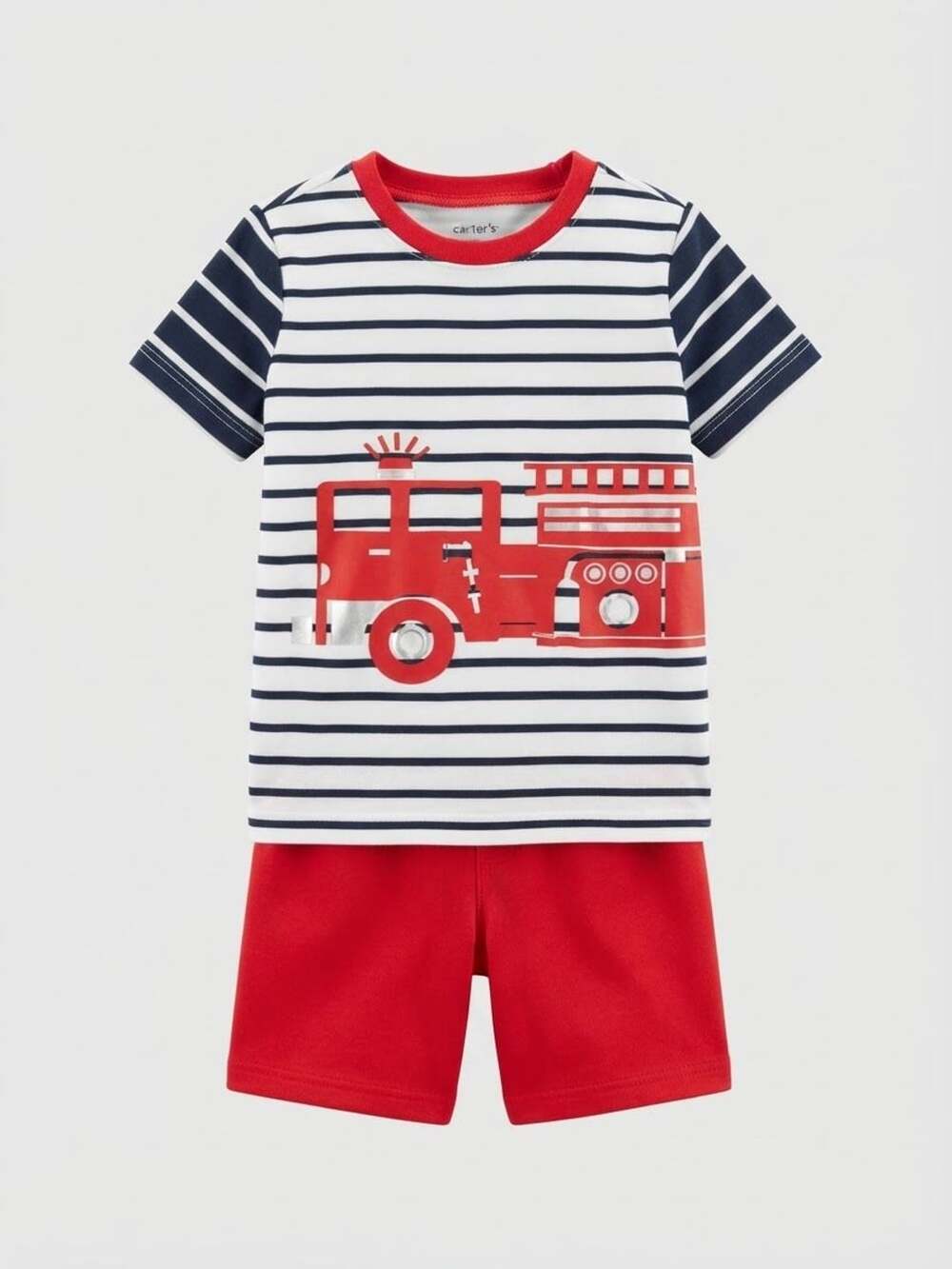 Carter's Striped Fire Truck T-Shirt And Shorts Set 4T